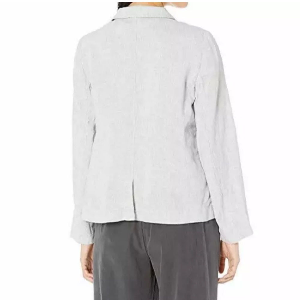 Eileen Fisher Organic Linen lightweight Blazer Metallic Pearl Size PM - Picture 9 of 9